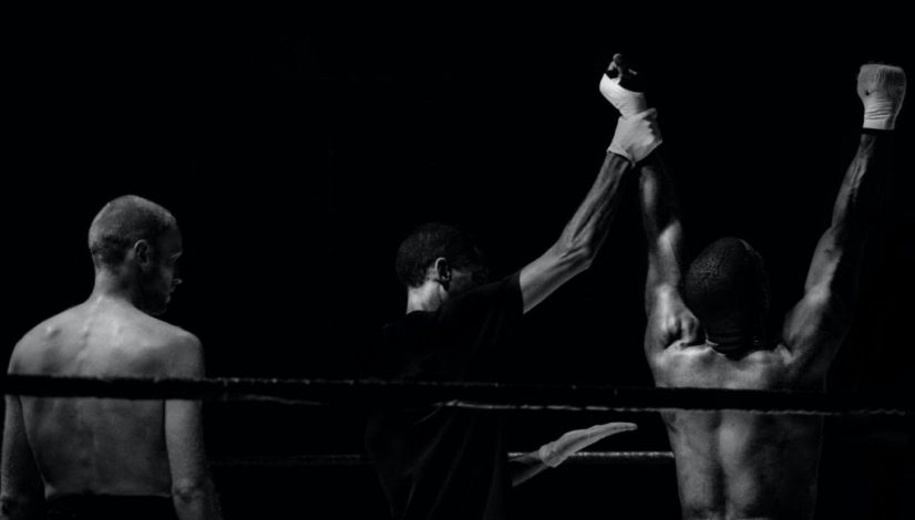 black and white sport fight boxer