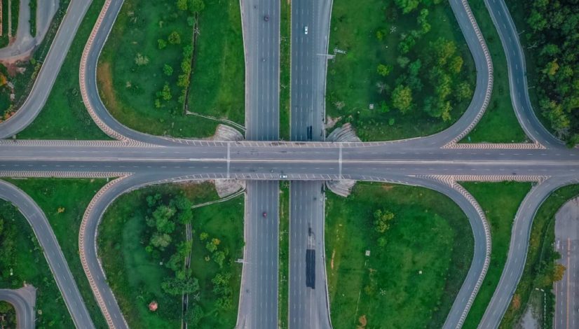 high angle photo of roads